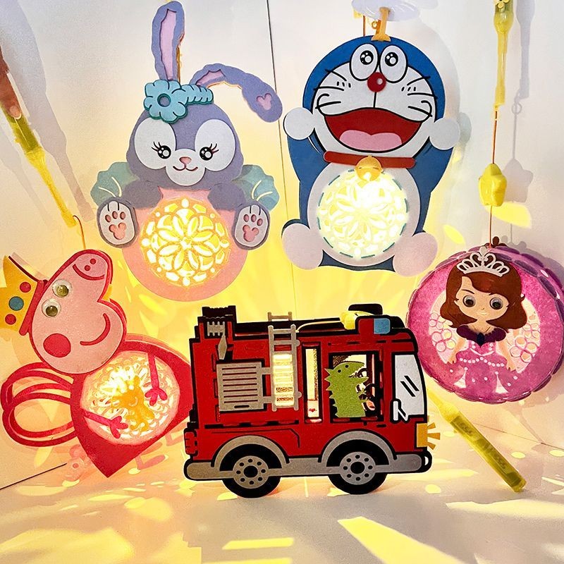 中秋儿童卡通手提音乐恐龙灯笼幼儿园手工灯笼花灯玩具新款过年