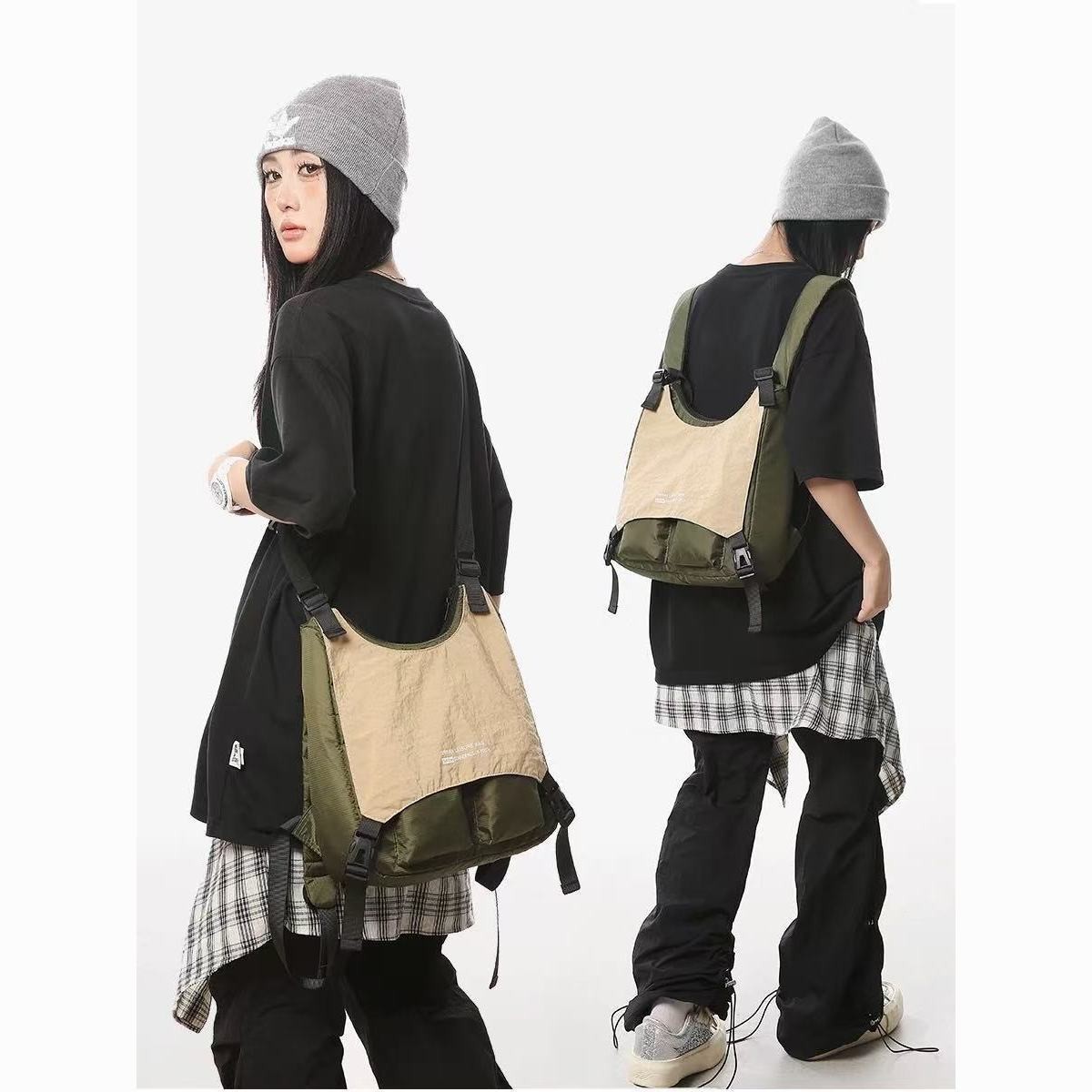 机能户外双肩包多用单肩斜挎包轻便运动登山包男款ins潮牌背包女