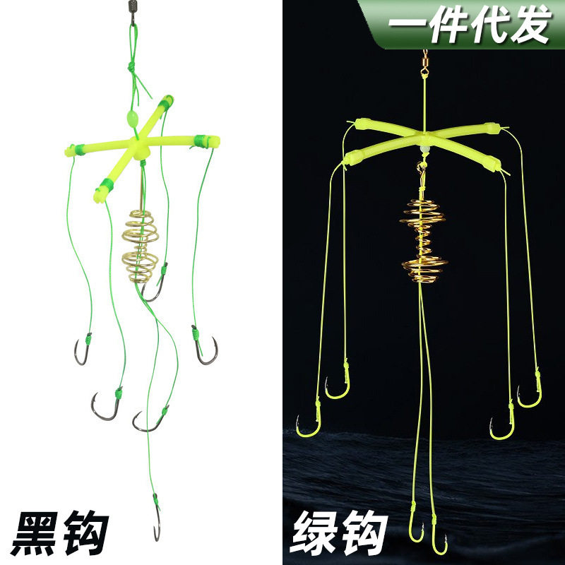 四叉鲢鳙钓组爆炸钩天平扁担钩伊势尼鱼钩糠饼钩翻版钩粑粑饵适用