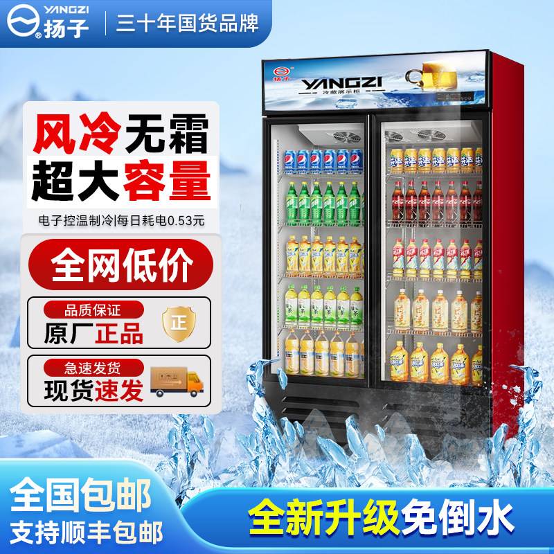 扬子铜管饮料展示柜冷藏冰柜保鲜双开门冷柜商用单门啤酒冰箱立式