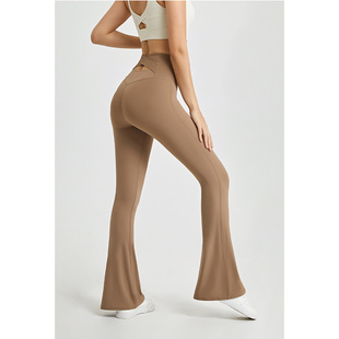 High waisted tight yoga micro flare pants 高腰紧身瑜伽微喇裤