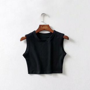 Solid Top简约时尚 Color Tank 纯色露脐背心女 Umbilical Fashion