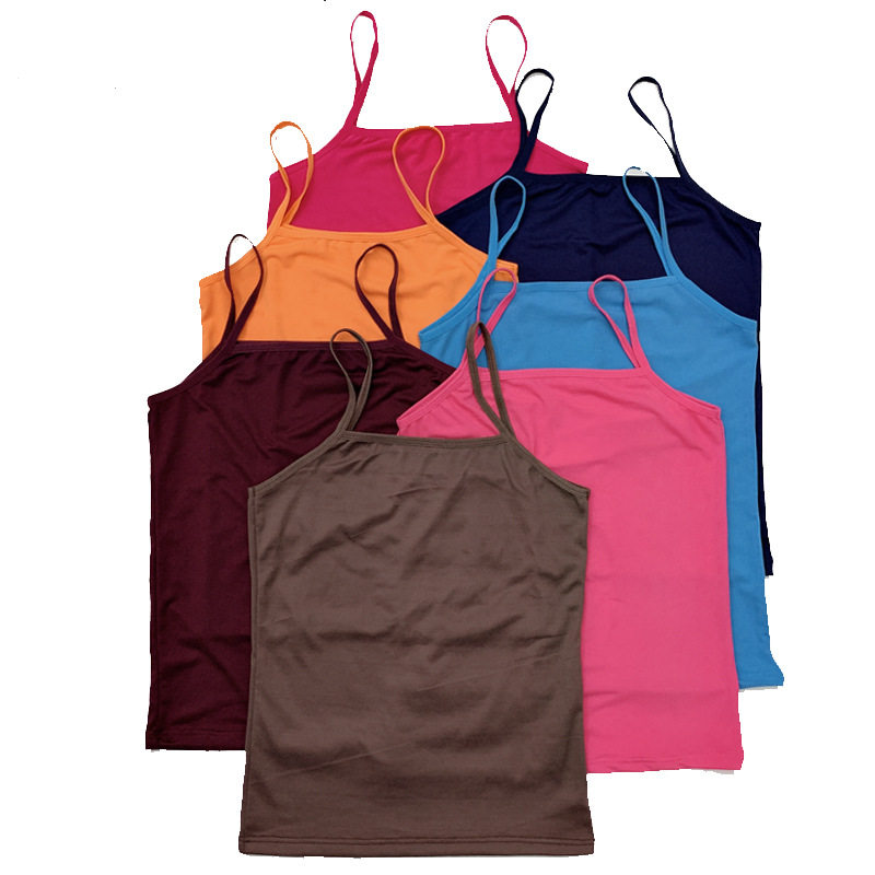 sexy sleeveless one-line neck sling vest无袖一字领吊带背心女