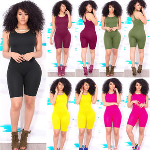 vest sexy one piece 纯色性感背心连体衣女士 Solid woman color