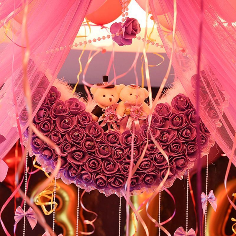 婚礼房间挂件装饰花环结婚喜庆布置挂饰门柜通用浪漫道具房间卧室