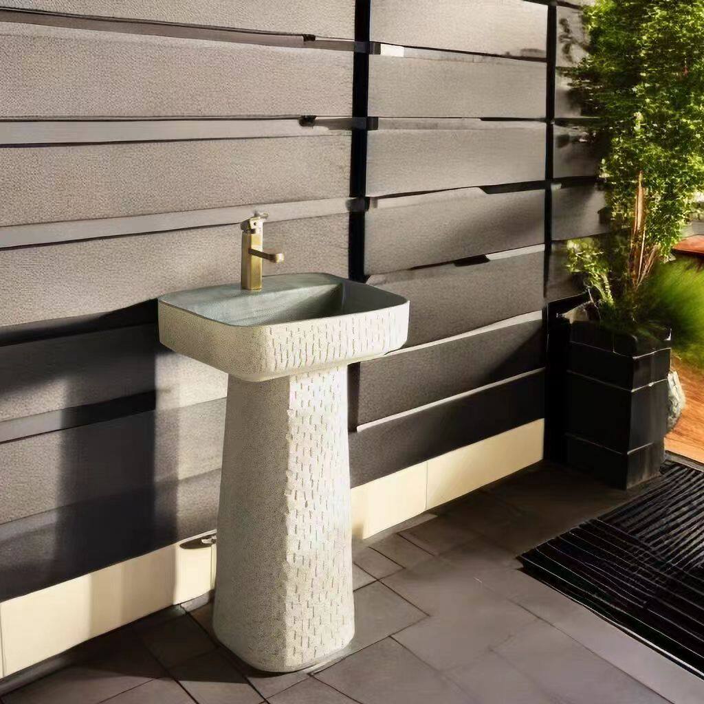 民宿户外花园小院陶瓷艺术洗脸盆家用卫生间阳落地式立式洗手盆