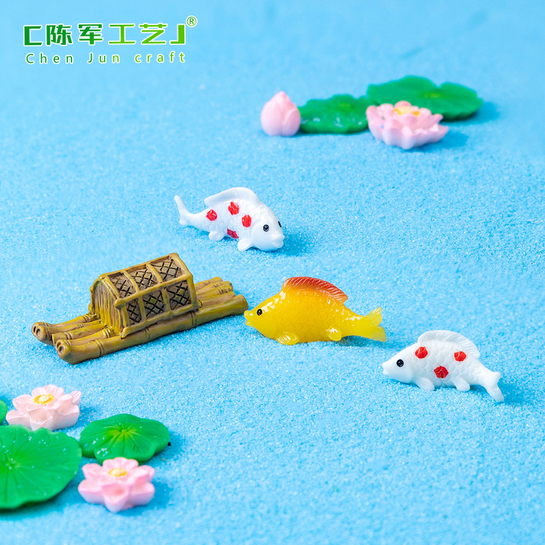 薄利多销金鱼微景观水族装饰品配件鱼缸水景创意小鱼钥匙扣树脂小