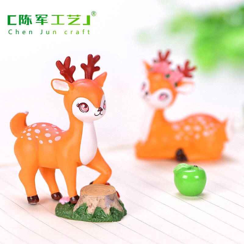 动物梅花鹿园艺植物配件树脂礼品