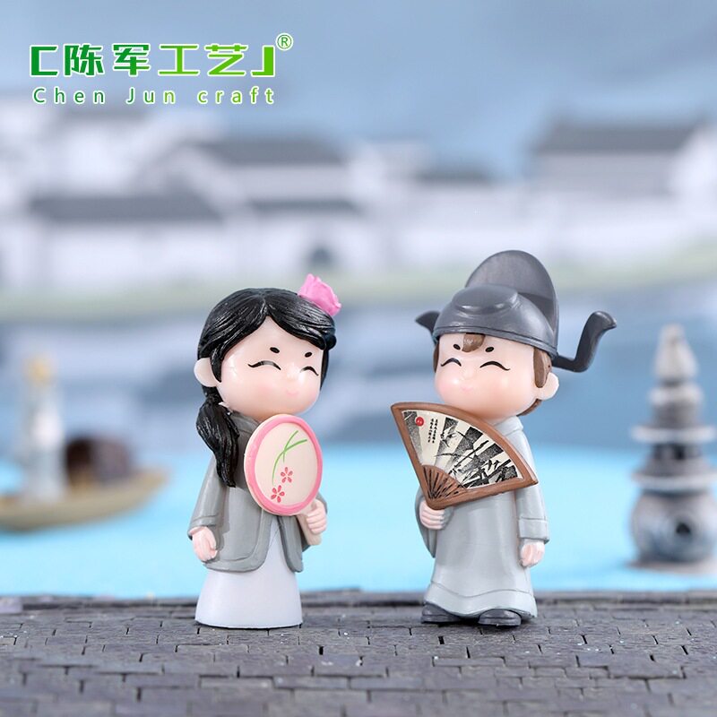 塑料园艺摆件才子佳人蛋糕装饰品