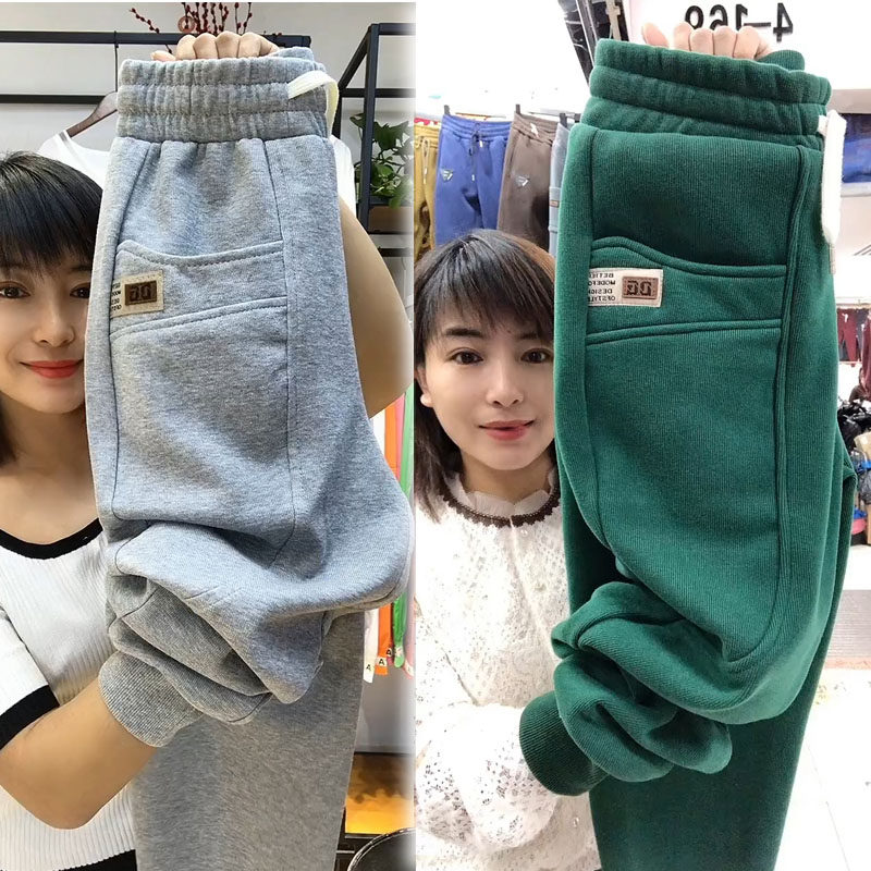 2022秋冬哈伦裤萝卜裤休闲裤宽松加厚女裤欧货韩版加绒束脚显瘦裤,女装/女士精品,休闲裤,淘宝优惠券,粉丝福利购,淘宝优惠卷