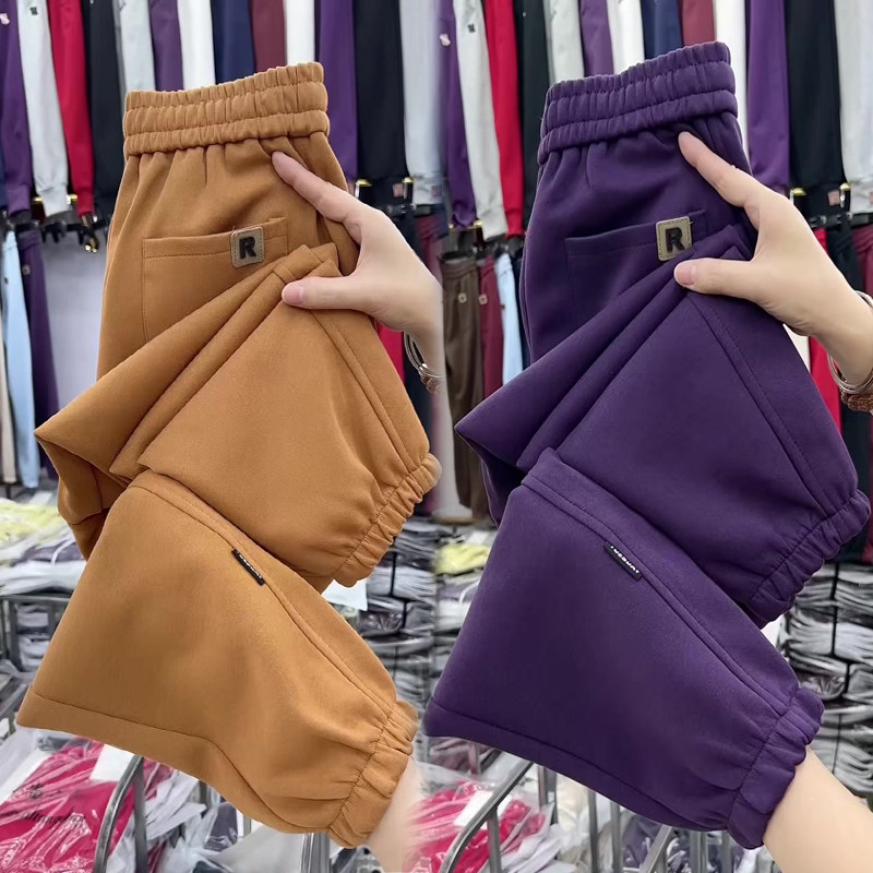 2025秋冬新款加绒加厚休闲裤女宽松显瘦高腰宝宝绒哈伦裤束脚卫裤,女装/女士精品,休闲裤,淘宝优惠券,粉丝福利购,淘宝优惠卷