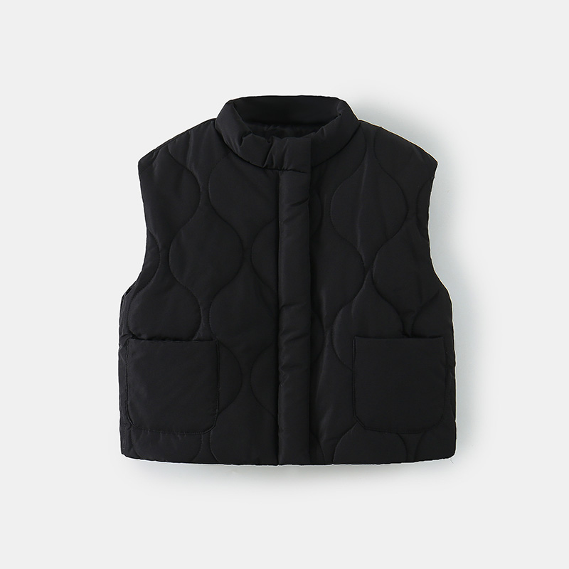 韩国童装男女童外套秋冬季新洋气儿童夹棉保暖简约坎肩马甲冬款