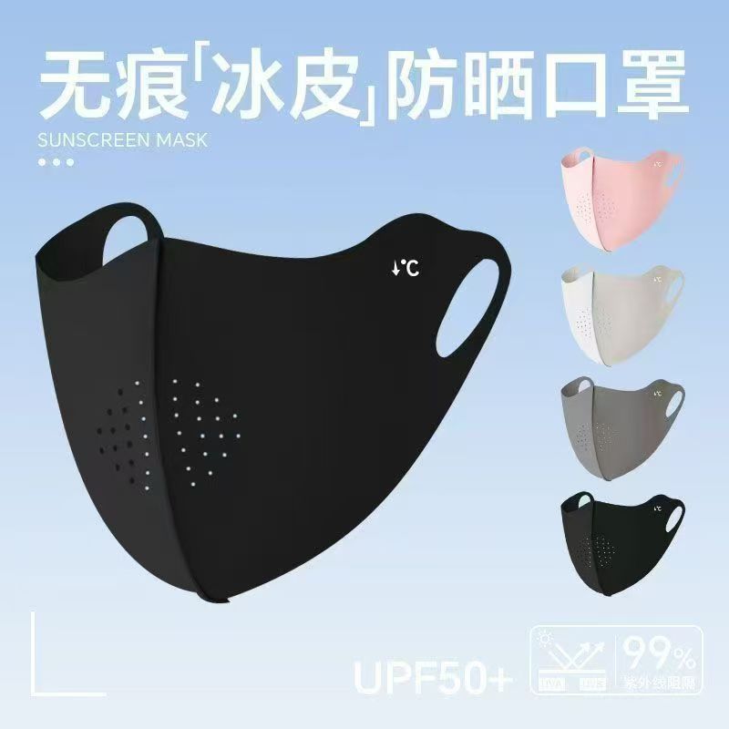 防晒口罩面罩女防紫外线护眼角遮阳全脸护颈冰丝透气可水洗春夏季