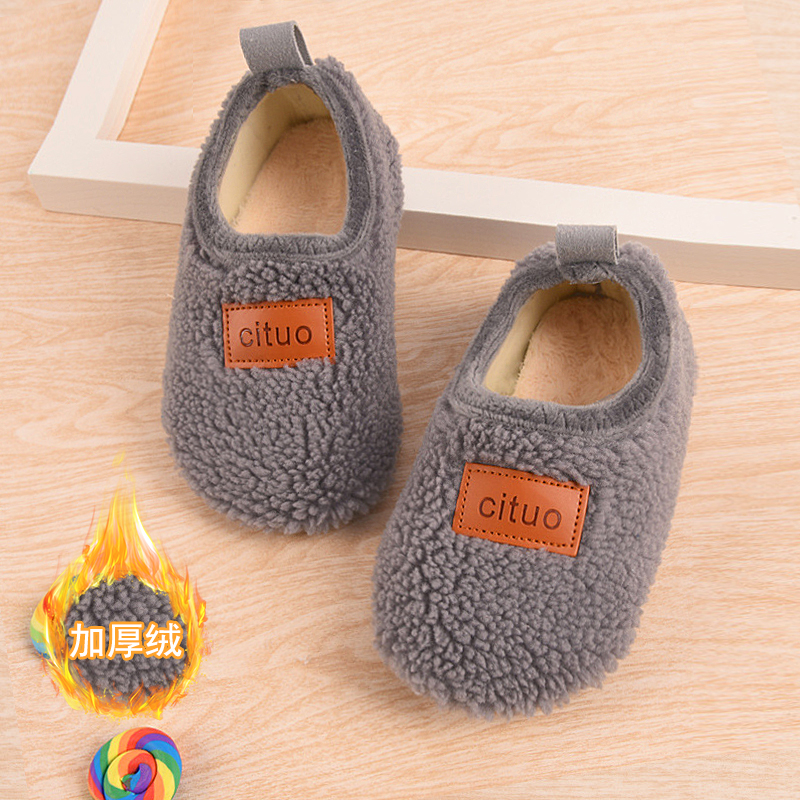 婴儿学步鞋秋冬加绒保暖宝宝软底