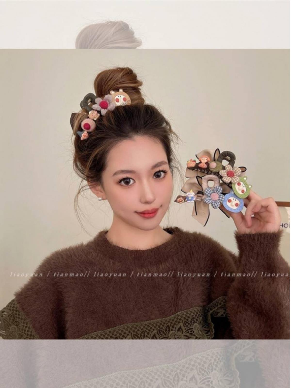 可爱抓夹大号森系鲨鱼夹高级感ins蝴蝶结发夹女后脑勺