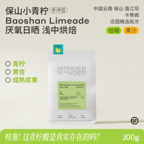 WonderWander保山小青柠 云南手冲咖啡豆 云南保山精品玩哒玩豆