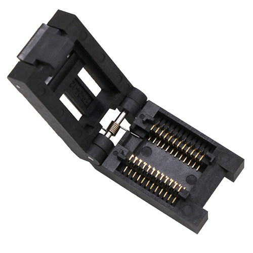 SOP24-1.52老化测试座本体宽10.15mm长21mm通孔焊接老炼座FP24-10