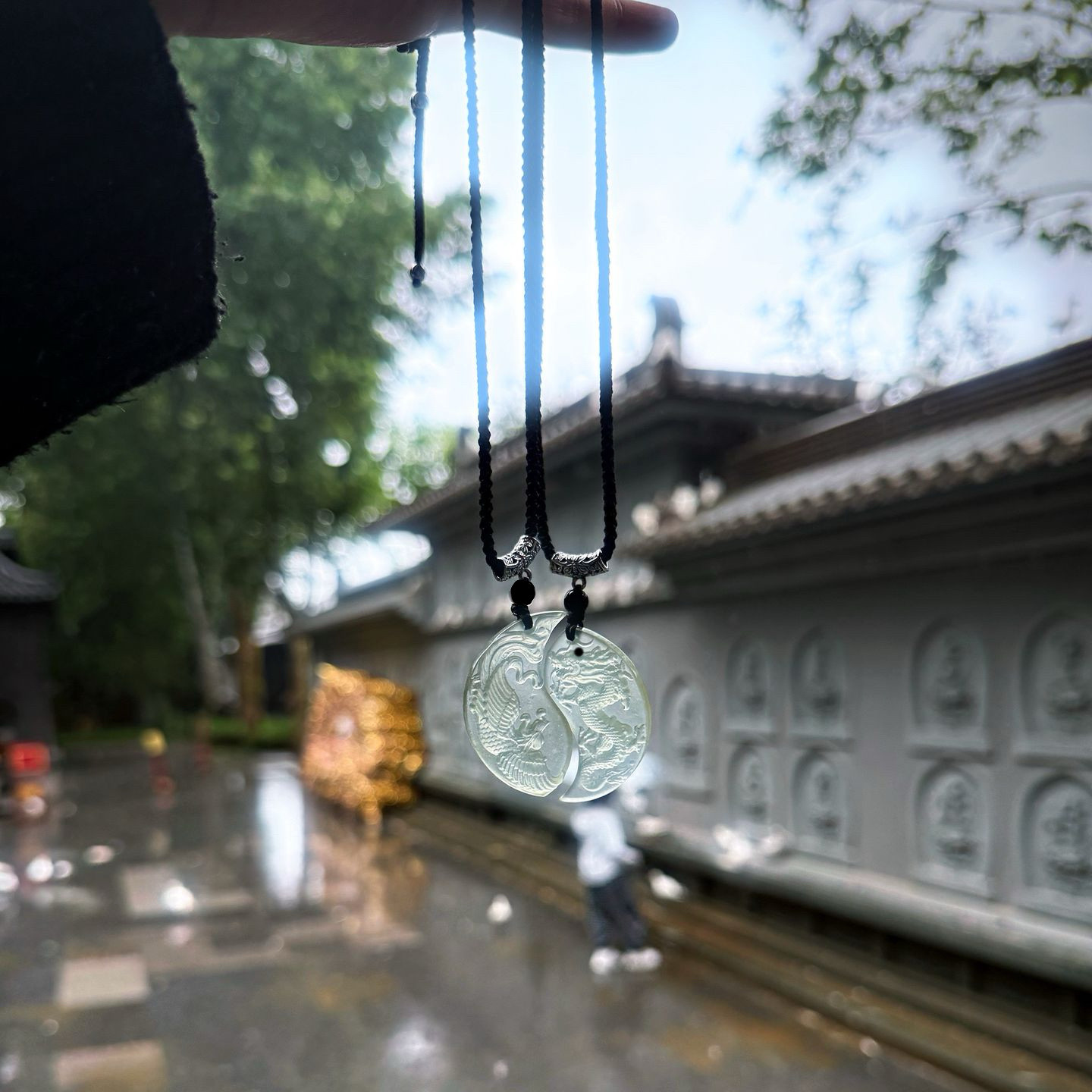 水墨项链龙凤男女情侣轻奢佩吊新款2026新中式时尚小众百搭