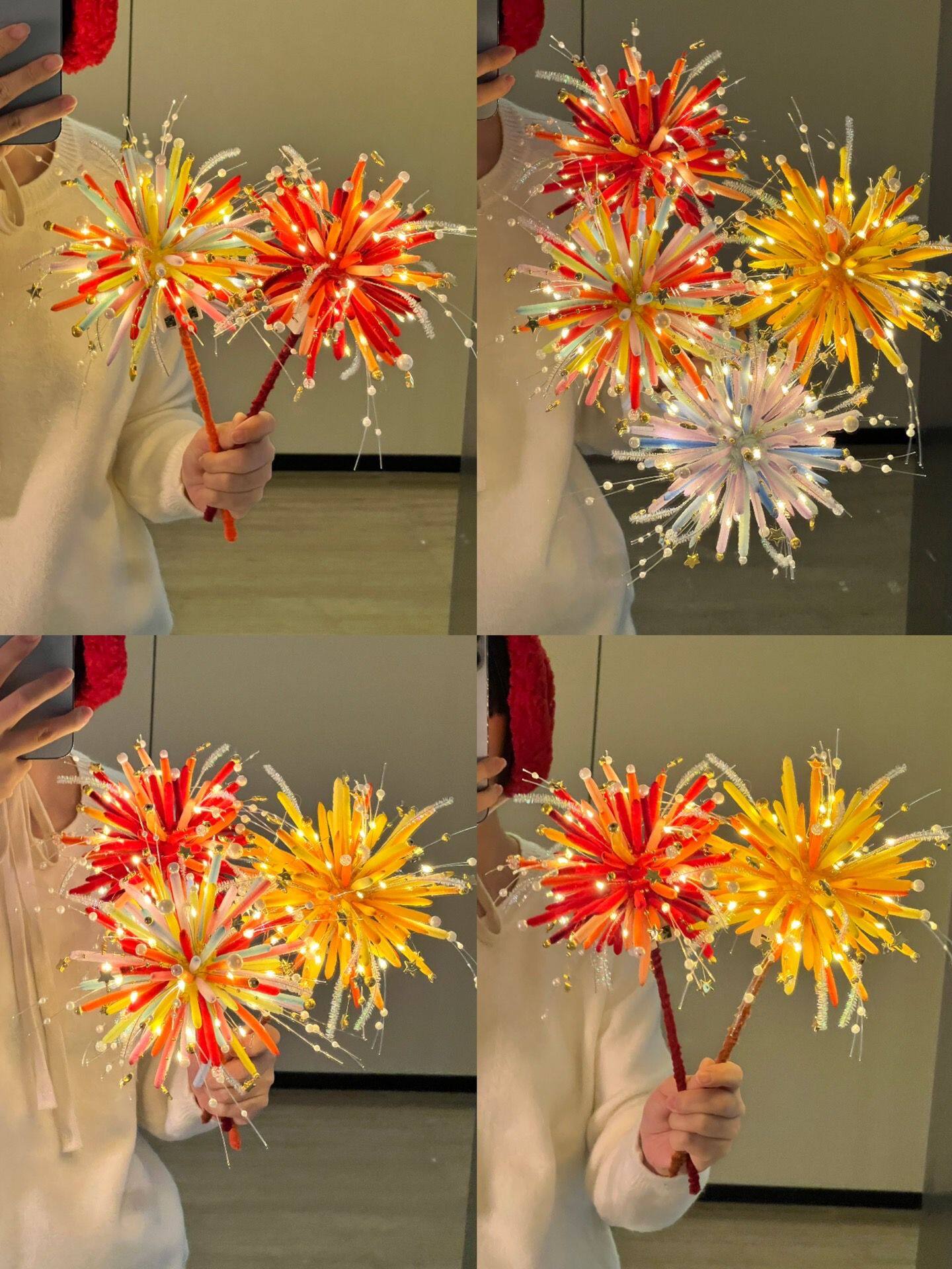 巨型烟花扭扭棒网红材料包发光仿真烟花DIY新年元宵节送生日礼物