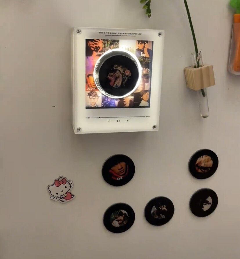 周杰伦NFC磁带造型音乐磁吸冰箱贴感应自动播放歌曲亚克力摆件