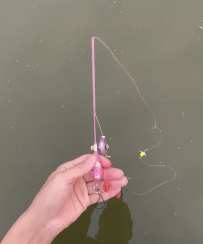 网红小物钓竿超短迷你袖珍可携式鰟鮍白条鱼竿带轮冰钓竿虾竿八工