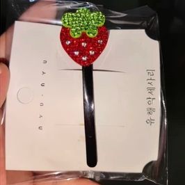 旋风少女草莓发夹一字夹发卡饰品戚百草同款发夹醋酸发夹