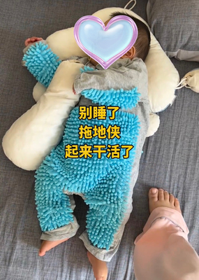 新款春夏婴儿拖把爬行服宝宝拖地爬爬服连体衣服擦地板防脏罩衣