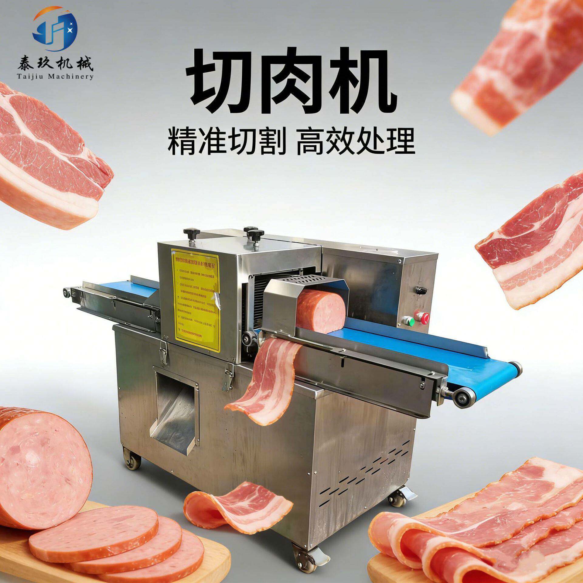 300型牛肉切肉机商用猪肉羊肉开片机 全自动五花肉把子肉切条机器