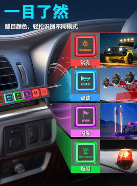 越野汽车LED外置射灯改装无线控制开关面板房车游艇灯光控制器