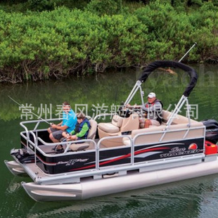 厂家生产 4.88米双体浮筒船 观光休闲景区旅游电动浮筒艇