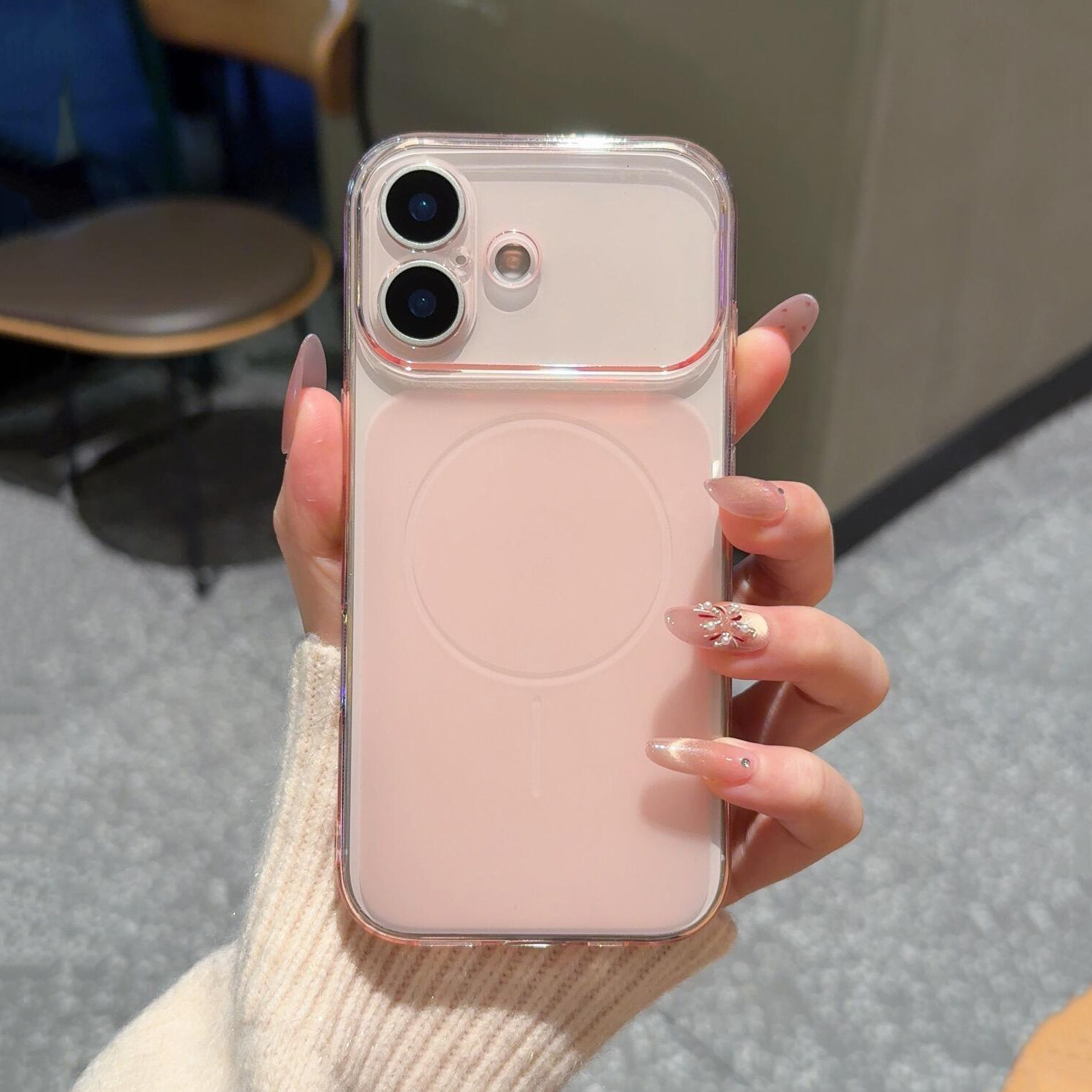 少女粉呀~秒变系列大视窗超薄透明磨砂适用苹果17promax手机壳iPhone16/15plus新14/13全包镜头12硅胶外套潮+