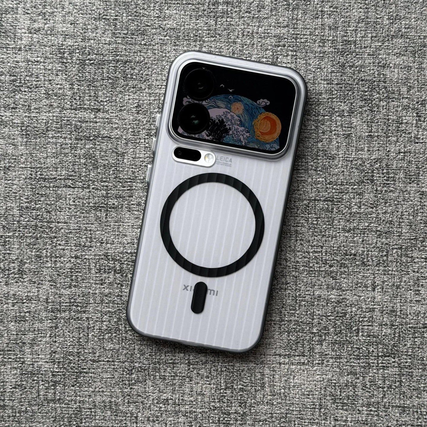 瓦楞光栅冰雾磨砂磁吸小米17promax手机壳适用苹果iPhone16文艺15/14Ultra薄13亚克力红米K80至尊版90好看70+