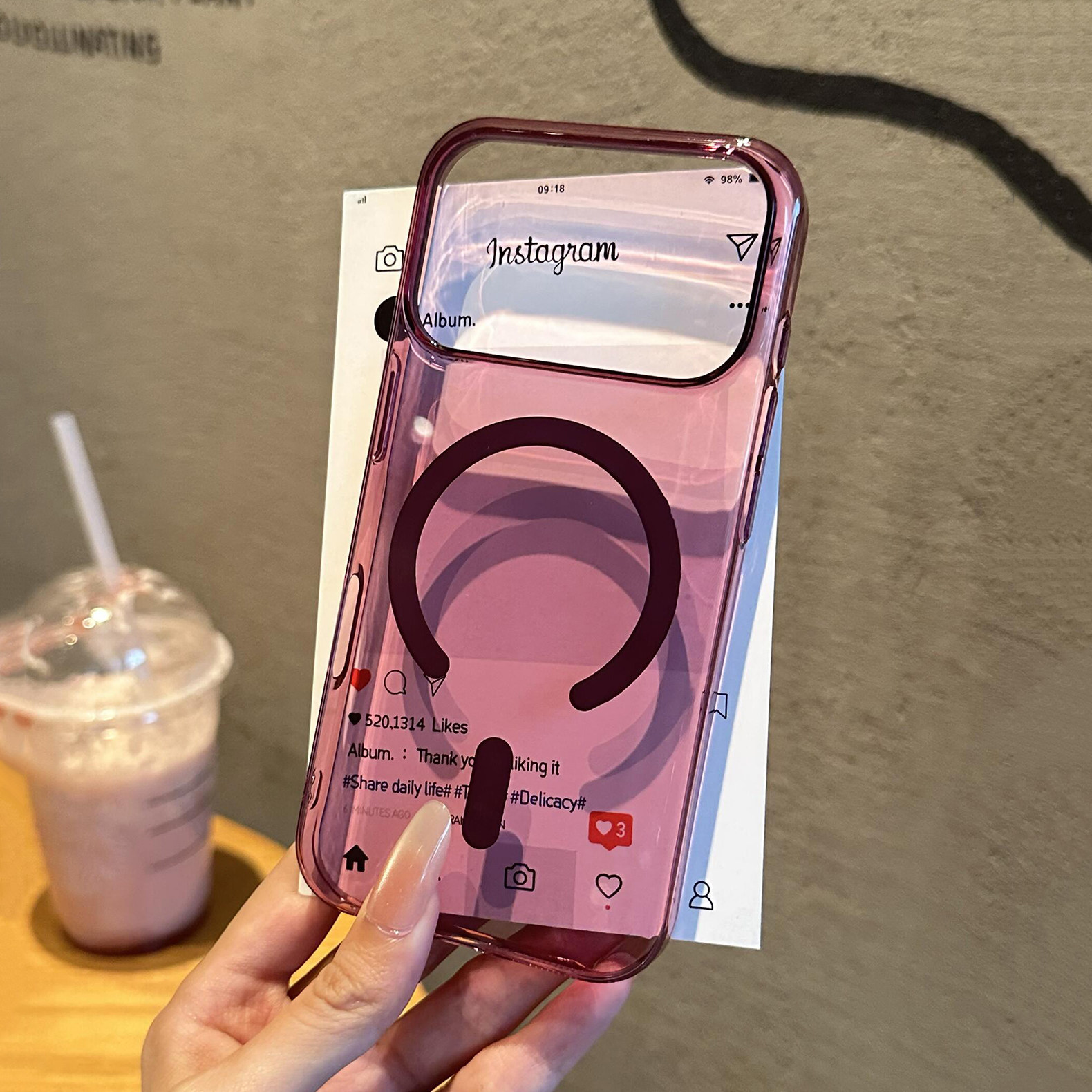 超火勃艮第酒红色苹果18promax现货冰晶透明磁吸适用iPhone17Pro裸机感16/15超薄全包1432大孔不会发黄plus硬