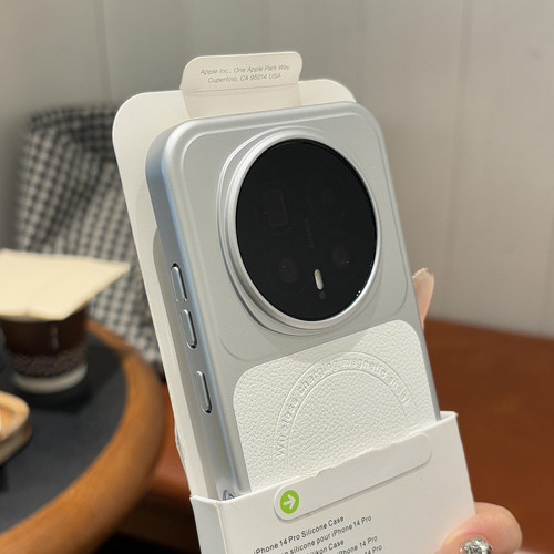 白月光呀~荔枝纹素皮磁吸充电适用荣耀Magic8硬vivoX300pro手机壳OPPOfindx9新一加15红米K90promax全包防摔+