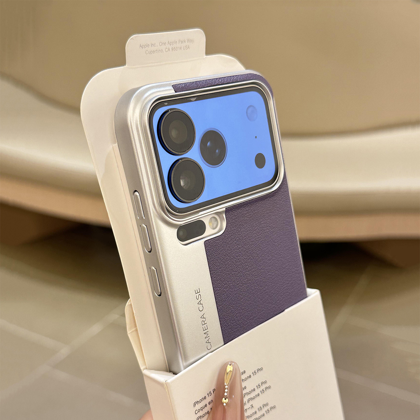 鸢尾紫呀~~干净高级感奢华荔枝皮纹适用小米17promax手机壳14/15Ultra华为mate70/60pro荣耀金属nova12/13硬+