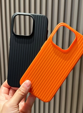 淬炼2.0瓦楞光栅黑武士适用15小米14手机壳13T硬14Pro钛灰色14Ultra条纹红米K70磨砂套K60至尊版高级纯全硬边