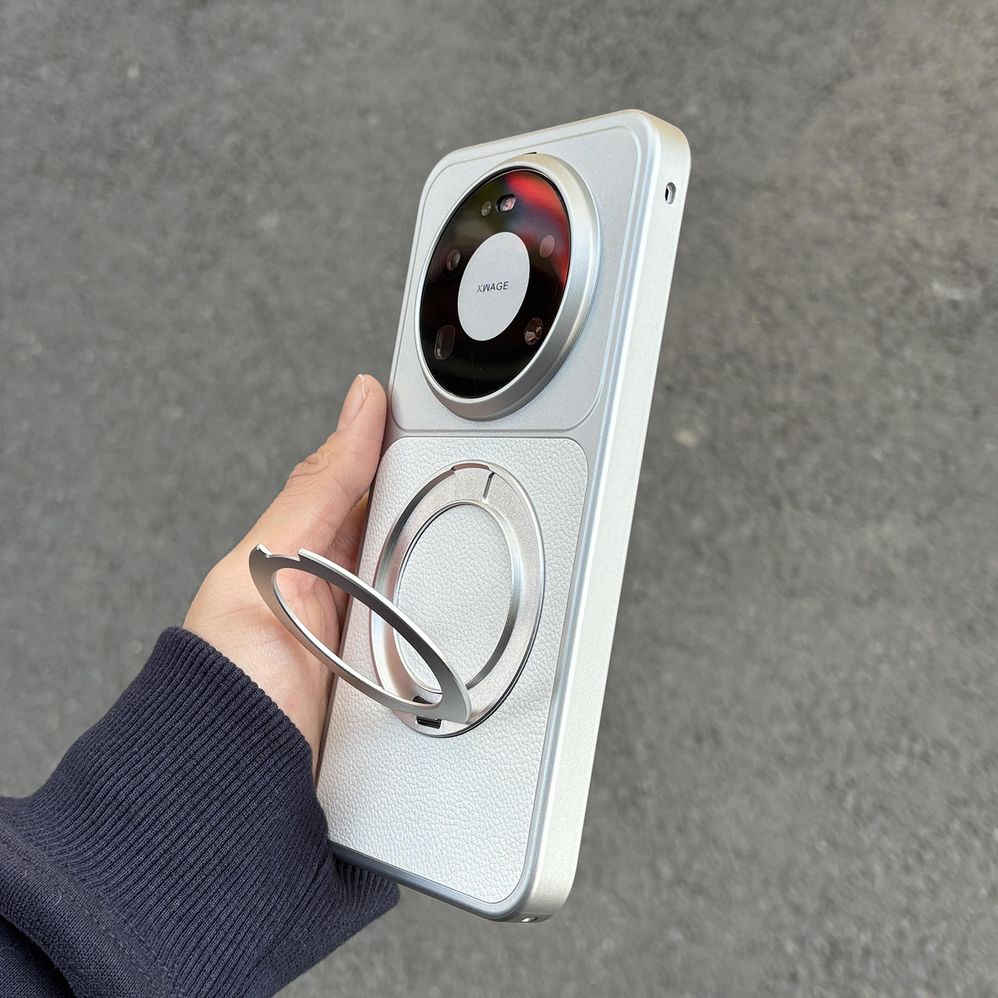 支点支架360度旋转荔枝纹素皮磁吸适用华为mate80手机壳70/60pro+秒变大视窗nova15荣耀500车载magic8全防摔