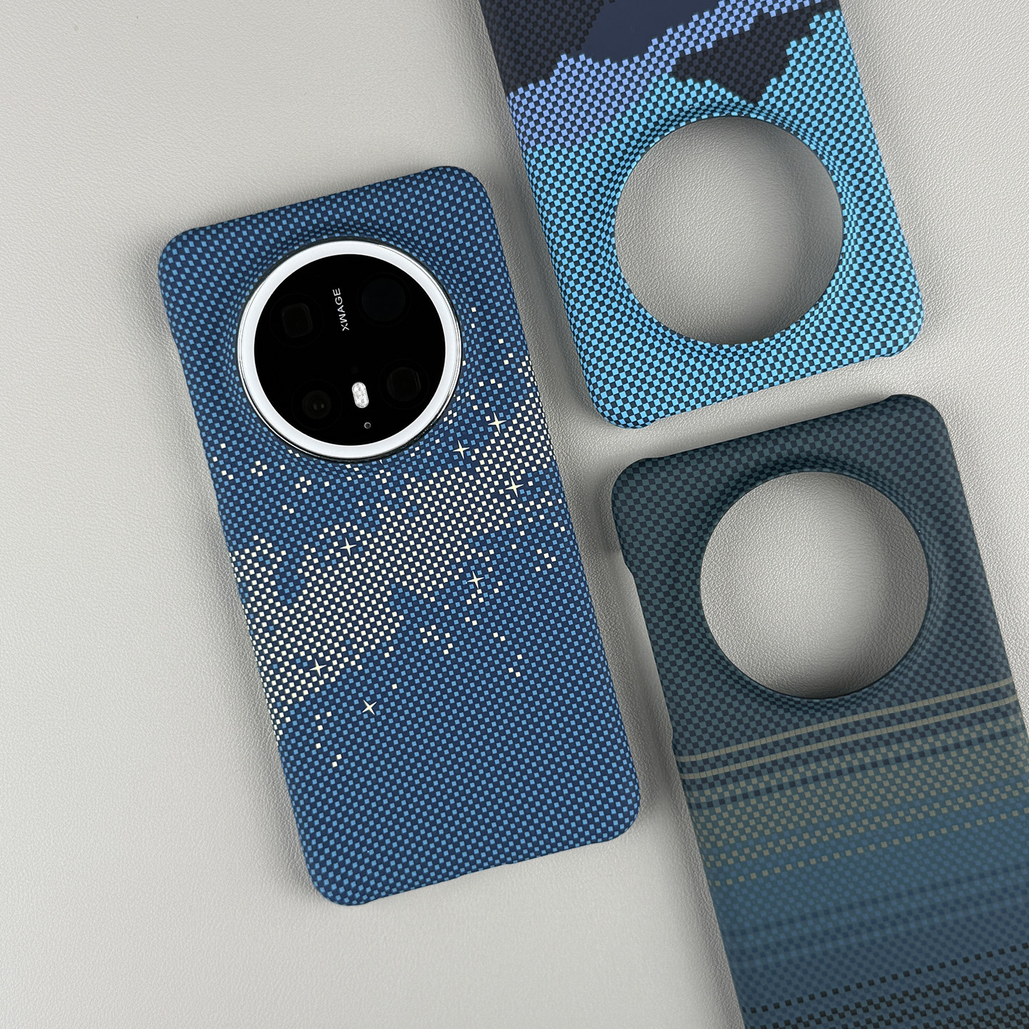 凯夫拉碳纤维纹理半包磁吸散热适用华为mate70/60pro手机壳50/40大孔Magic7浮雕防滑无边框超薄磨砂肤感x个性