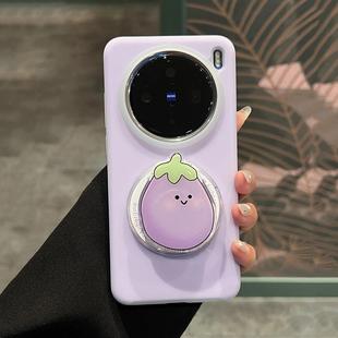 可爱胖茄子磁吸支架软糯果冻液态硅胶适用OPPO手机壳Findx8耐脏真不会黄Reno13保护套一加13女1 Ace5Pro卡通8