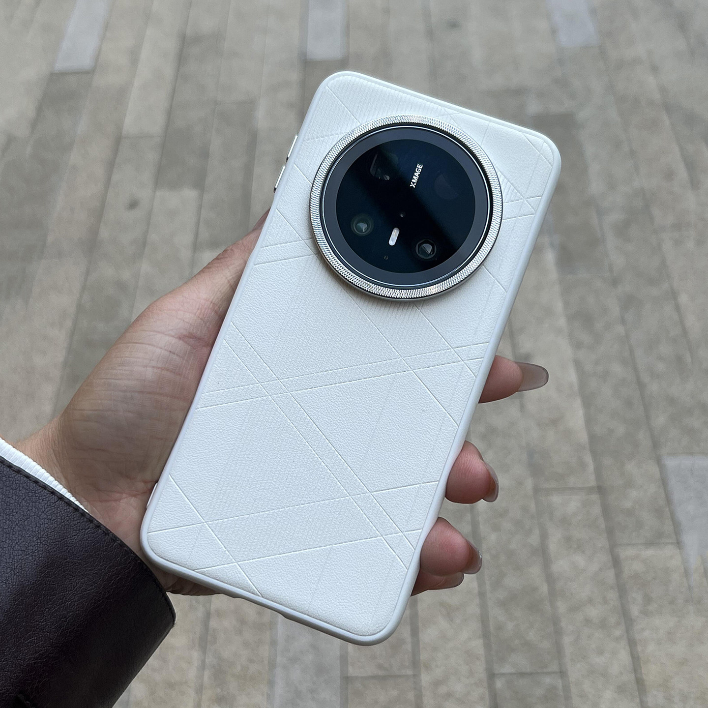 个性白几何菱型拼接钛灰色金属适用vivoX300手机壳200promini防滑OPPOFindx9pro新x8s+硬x7Ultra一加15/ace6