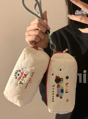 2025年新款柔软手提可爱小狗笔袋高颜值大容量铅笔袋小众不撞款铅笔袋少女心收纳包化妆包软萌小狗笔盒