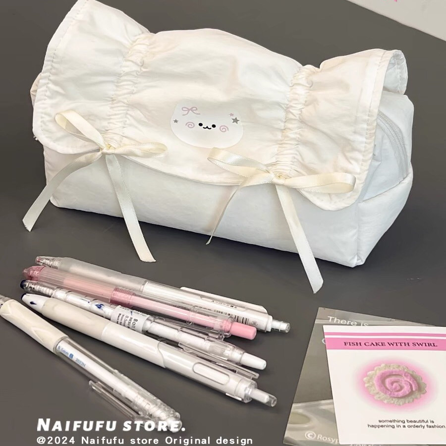 蝴蝶结猫咪笔袋奶fufu大容量