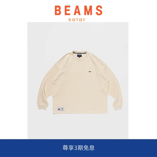 BEAMS SOLAR GAUFRE WAFFLE T恤 华夫格刺绣休闲宽松长袖 现货