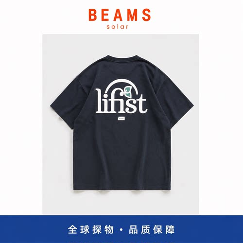 【SOLAR BEAMS】潮牌DCDT LIFIST印花短袖男女宽松圆领T恤日系棉