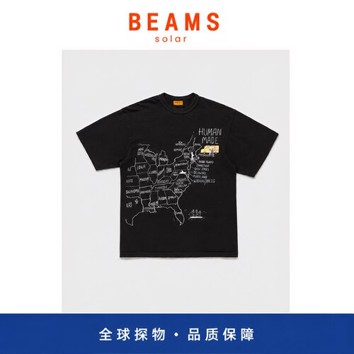 【SOLAR BEAMS】夏季汽车涂鸦印花圆领短袖T恤男女宽松休闲夏季