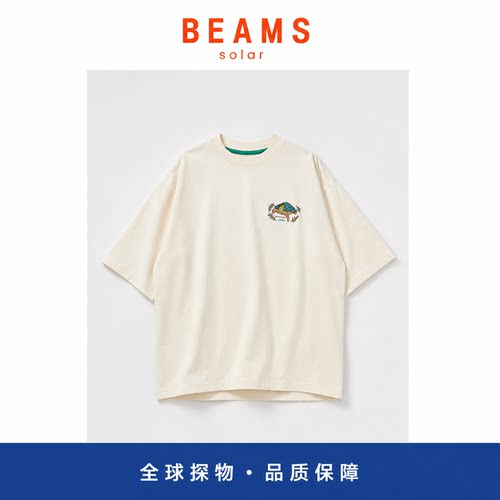 【SOLAR BEAMS】日系LLB动物印花休闲T恤宽松圆领重磅纯棉短袖tee