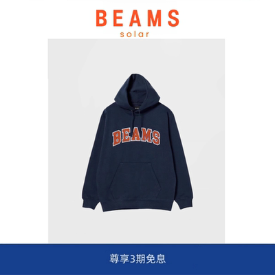 【SOLAR BEAMS】日系户外复古毛毡刺绣LOGO卫衣纯棉宽松连帽男女