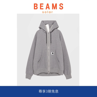 BEAMS卡哈联名纯色拉链开衫 SOLAR 男女连帽卫衣外套 现货