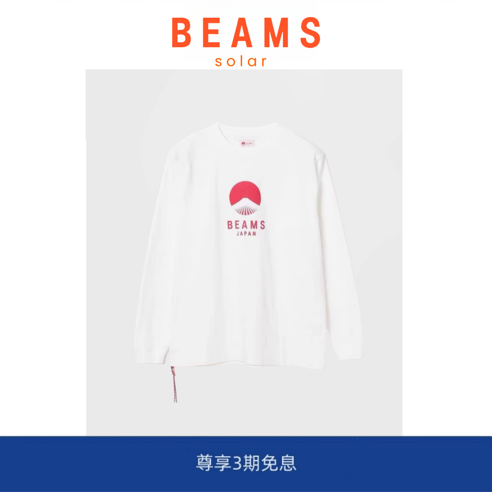 【现货】SOLAR BEAMS经典富士山印花长袖T恤宽松圆领薄打底卫衣