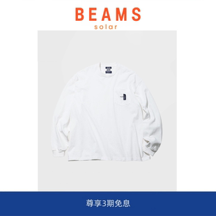 JAPAN长谷川监制口袋刺绣纯棉长袖 BEAMS SOLAR 男T恤情侣 现货